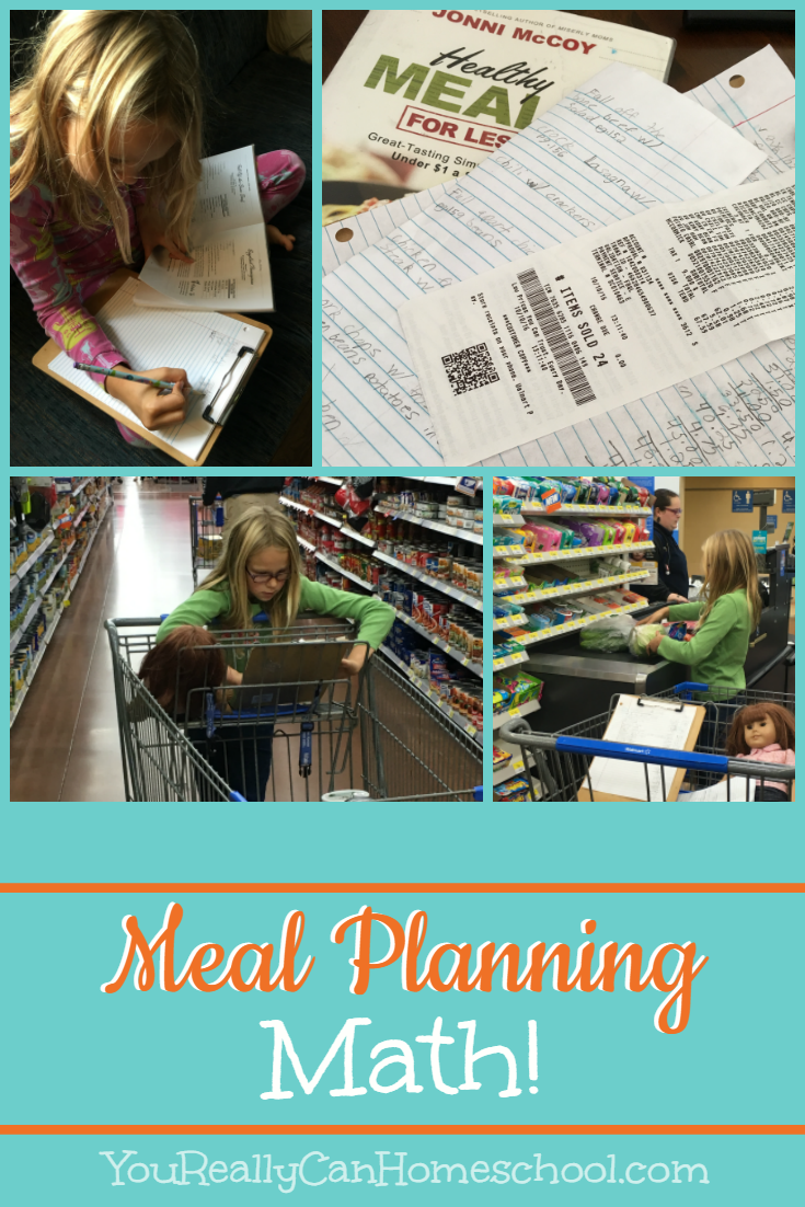 Meal Planning math ~ YouReallyCanHomeschool.com