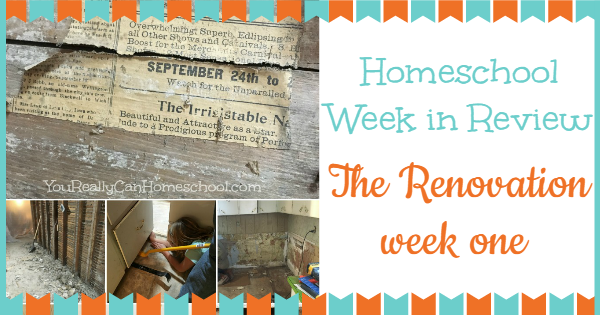 homeschool week in review: renovation week one